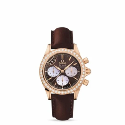 Omega De Ville Co-Axial 35 Chronograph Red Gold Diamond / Brown 422.58.35.50.13.001 (42258355013001)